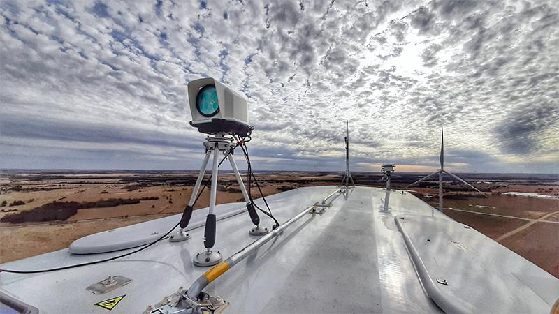 Leosphere Nacelle-mounted lidar in Oklahoma