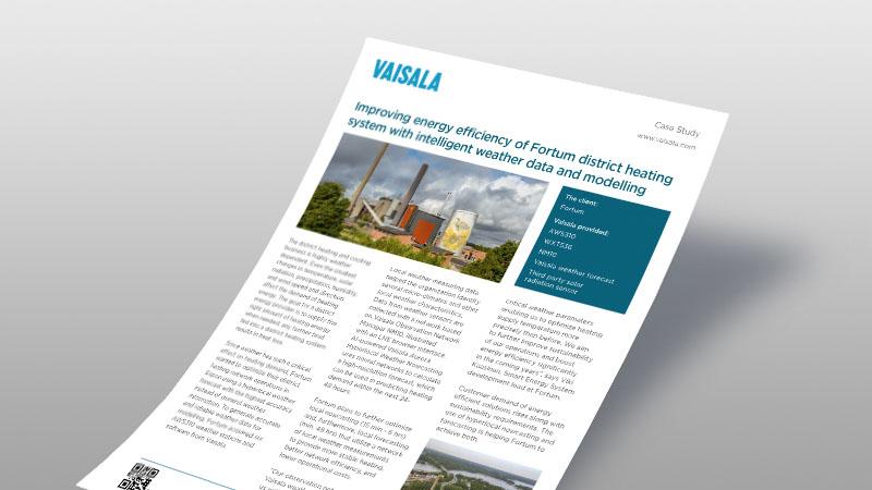 Improving energy efficiency of Fortum district heating system with intelligent weather data and modelling