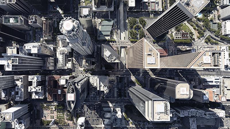 Bird eye view of a city