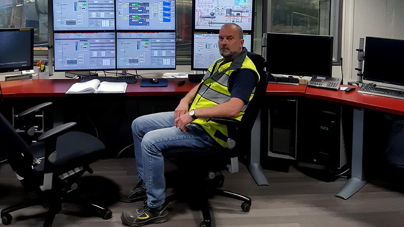 Operational Engineer Sauli Kopalainen at Ämmässuo Waste Treatment Centre