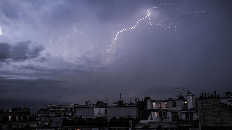 Lightning over France