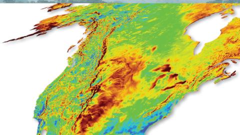 Illustrative snippet of a Vaisala wind resource map, focusing on Canada