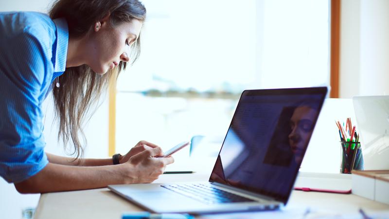 Girl in front of a computer