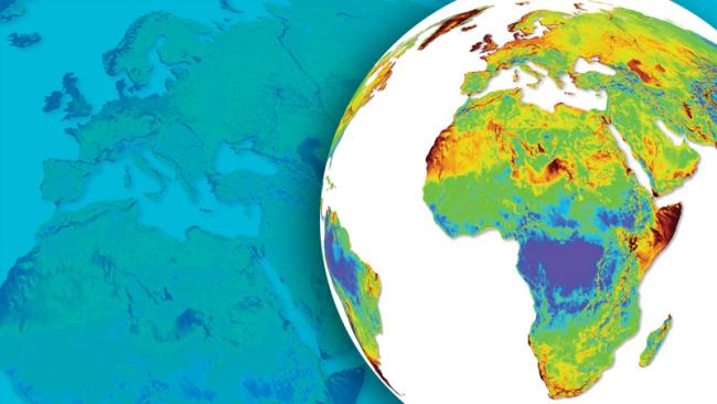 Global wind and solar map