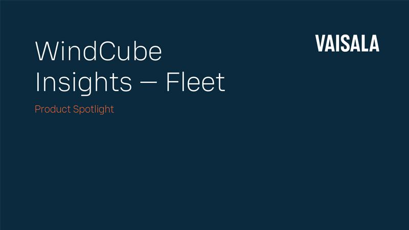 WindCube Insights — Fleet