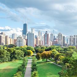 City skyline with park in the foreground