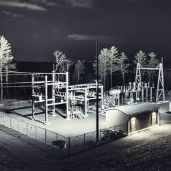 Substation at night